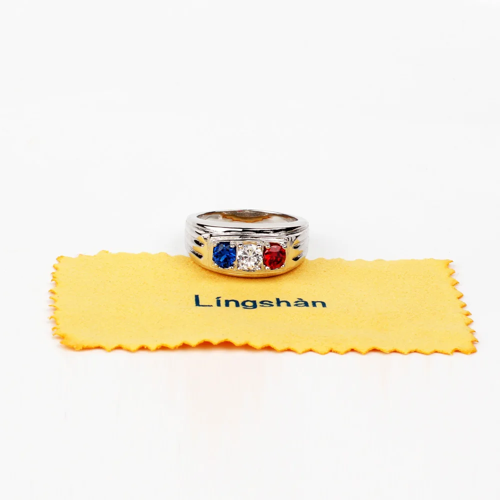 Женское серебряное кольцо мужское ювелирное изделие с французским флагом цвета