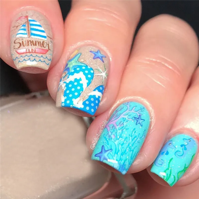 BeautyBigBang 4 шт. набор Наклейки для Ногтей Фрукты Банан персик авокадо изображения украшения обертывания водные наклейки для ногтей s Art BBB031