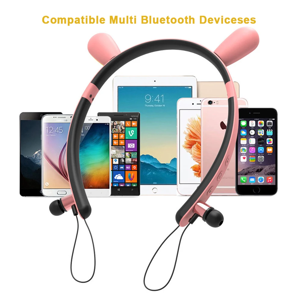 2019 новые наушники с кошачьими ушками Bluetooth беспроводные капельки со стерео