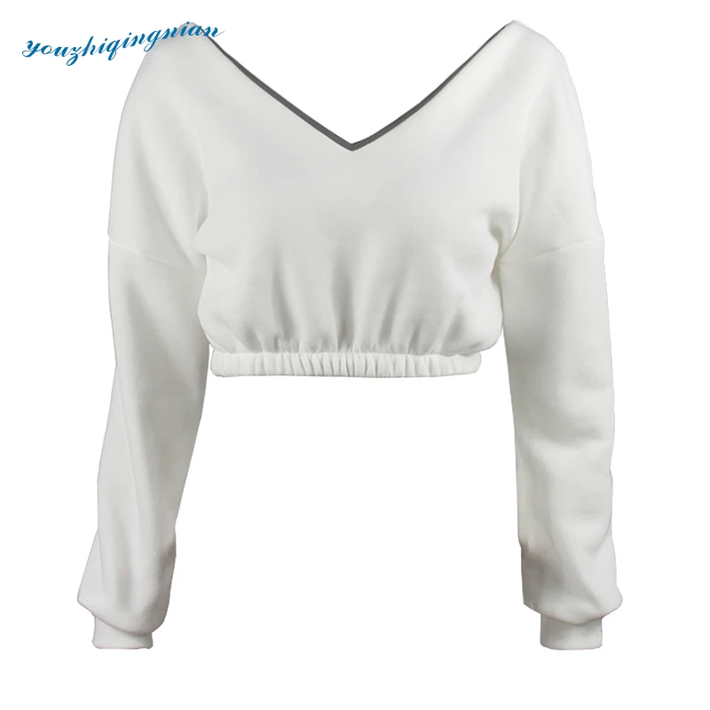 2018 европейский и американский стиль осенне зимние сексуальные толстовки с v