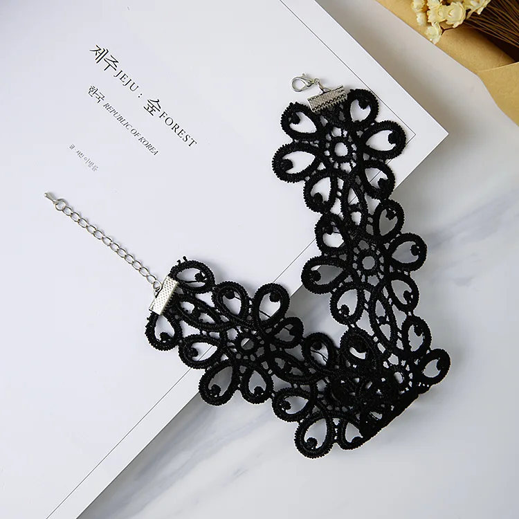 Ожерелье женское кружевное в виде цветка аниса ожерелья простое черное ожерелье