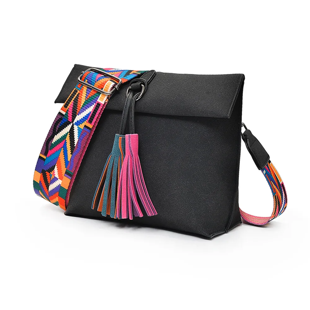 Женская нейлоновая сумка через плечо сумка-мессенджер сумка-тоут с кисточками