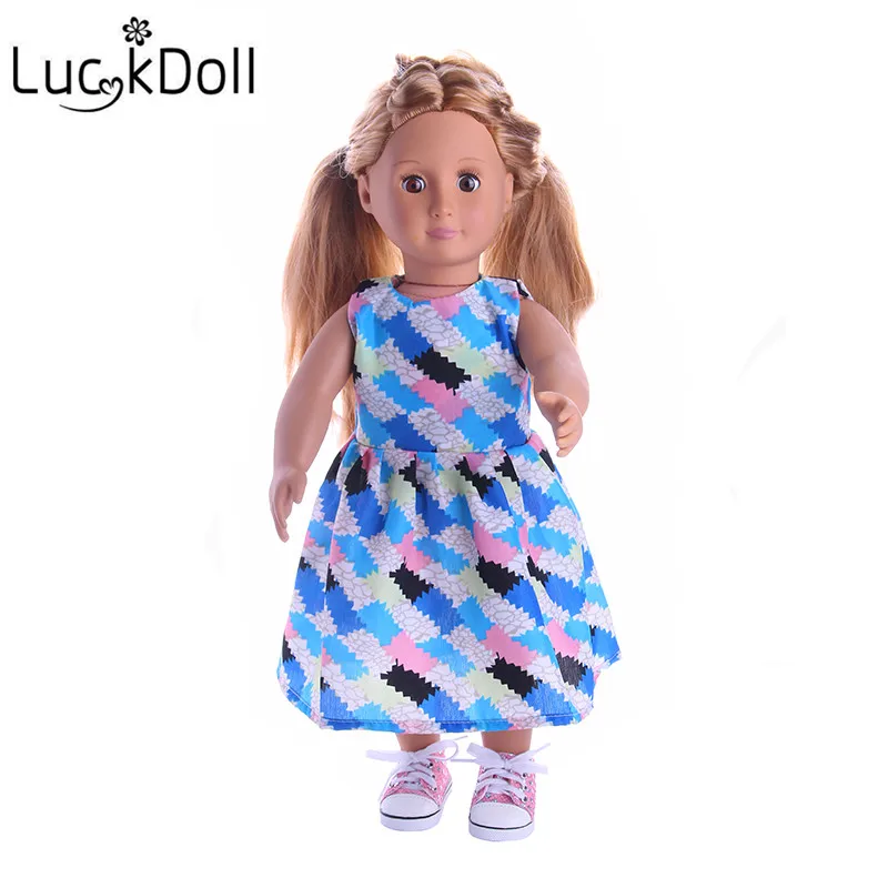 LUCKDOLL новое платье подходит для 18 дюймов Американский 43 см детская кукла одежда