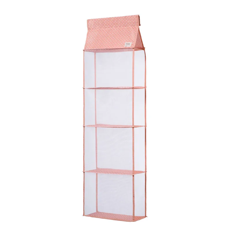 Pink 4 layers LDAJMW Многослойные сумки Сумка для хранения Оксфорд подвесной органайзер для хранения Пылезащитная крышка шкаф сумка для хранения одежды - Цвет: Pink 4 layers