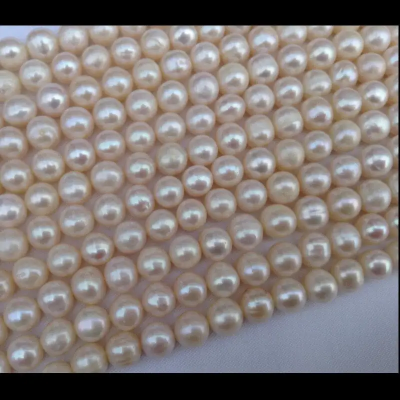 DJ select Colour Natural freshwater pearl 39CM near circle Semi-finished products 9-10mm Flawed Scattered beads | Украшения и