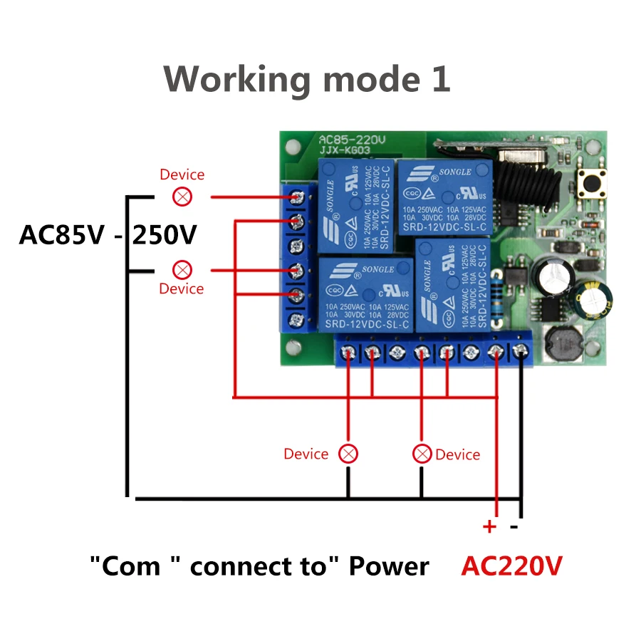 Angry monkey 433 МГц пульт дистанционного управления беспроводной переключатель AC 85V~ 250V 220V 4 CH релейный модуль приемника и 2 шт. 433Mhz управление