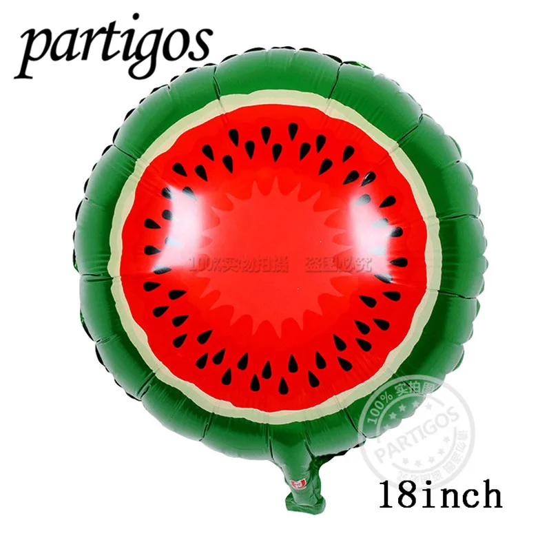 18inch watermelon 1 шт фрукты овощи шары Для летних вечеринок Декор клубника ананас арбуз мяч гелий Гавайи партия Декор тропические фрукты - Цвет: 18inch watermelon