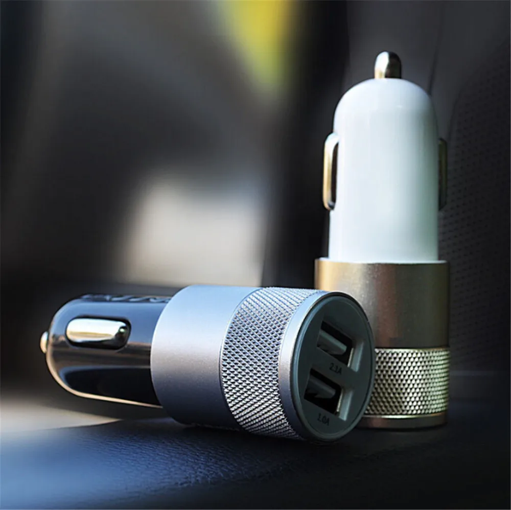 Двойное зарядное устройство USB для прикуривателя автомобильное с двумя портами 12