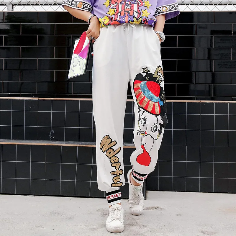 4 цвета повседневные спортивные штаны с героями мультфильмов для девочек улицы