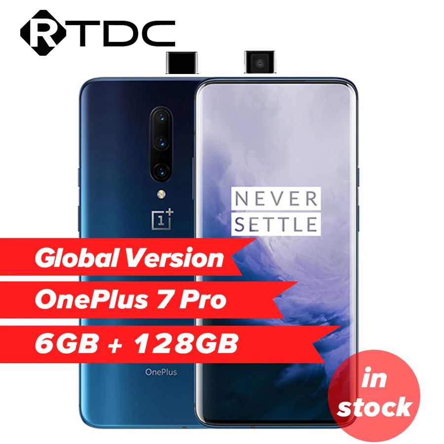 OnePlus 7 Pro 6GB 128GB 48MP камеры Snapdragon 855 6,67 ''жидкий AMOLED дисплей отпечатков пальцев UFS 3,0 NFC мобильный телефон