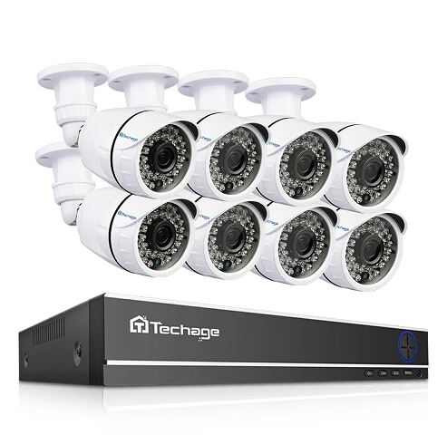 8CH DVR and 8 Camera Techage 8CH 1080P AHD DVR камера комплект 2.0MP HD IR ночного видения наружная камера видеонаблюдения CCTV система безопасности комплект 2 ТБ HDD - Цвет: 8CH DVR and 8 Camera