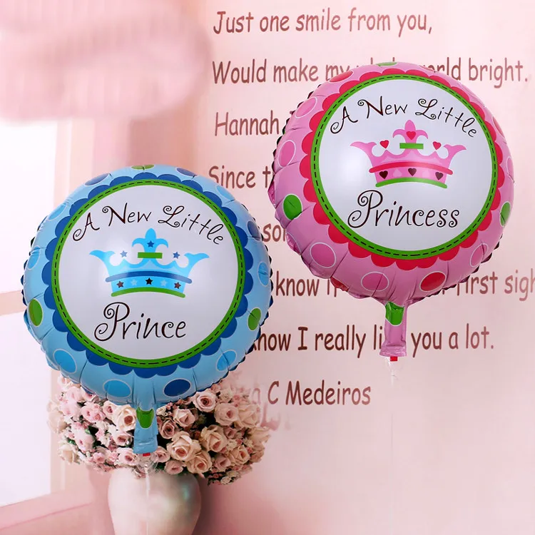 Шары A New Little Princess Baby Shower Prince из фольги с короной украшение для дня рождения Globos