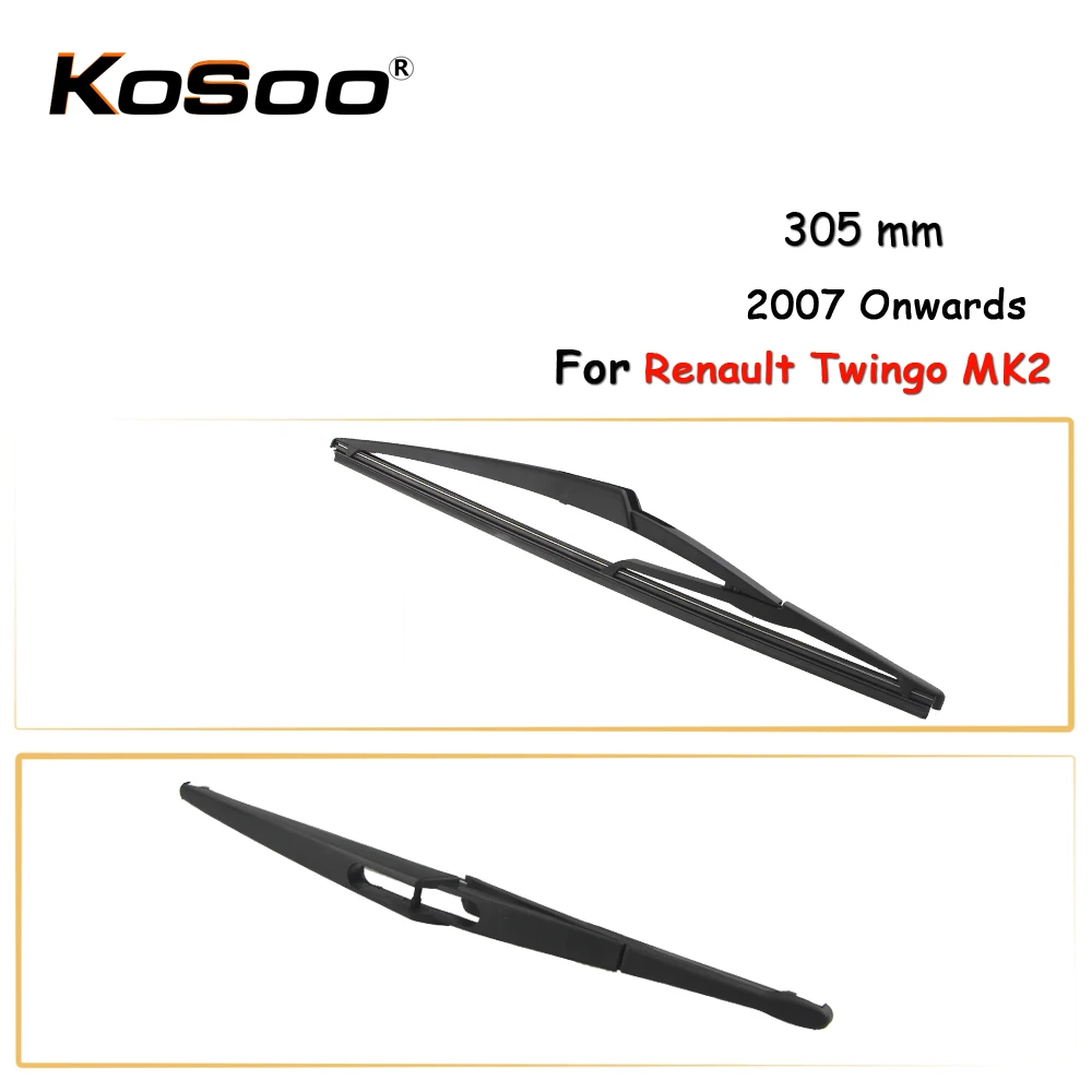 

KOSOO Auto Rear Car Wiper Blade For Renault Twingo MK2,305mm 2007 Onwards Rear Window Windshield Wiper Blades Arm,Car Accessorie