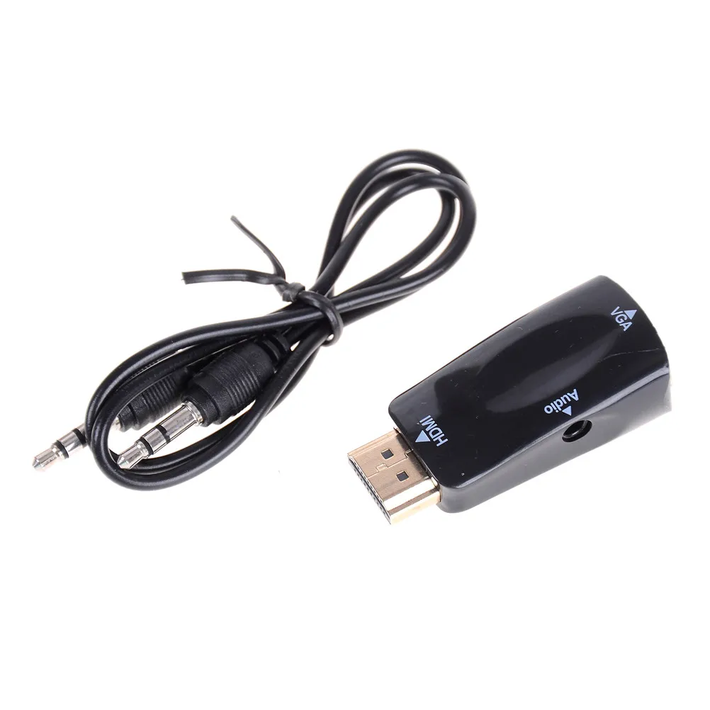 Для HDMI-VGA адаптер конвертер кабель с аудио кабелем для ПК ноутбука поддержка HD 1080P
