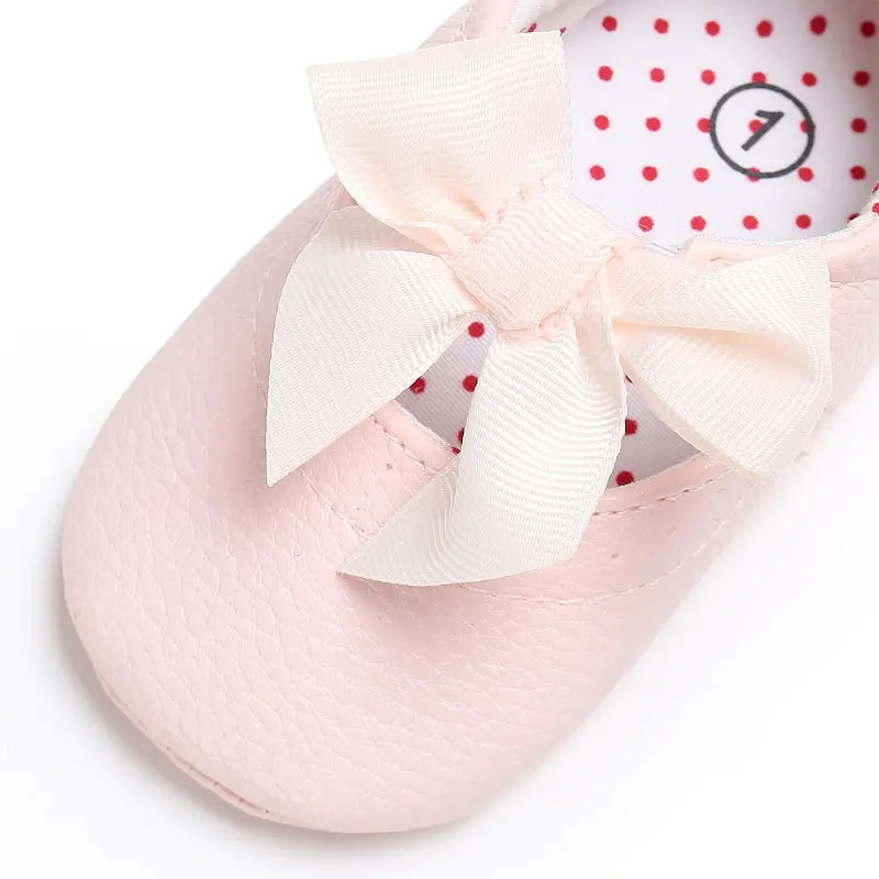 New Faashion Baby Girl Leather Shoes PU Bowknot Princess Toddler Slip into Prewalkers 0-18 M |
