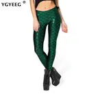 Женские леггинсы YGYEEG, леггинсы в виде рыбьей чешуи, леггинсы для фитнеса с принтом, леггинсы для фитнеса, женские спортивные Леггинсы для тренировок, эластичные брюки