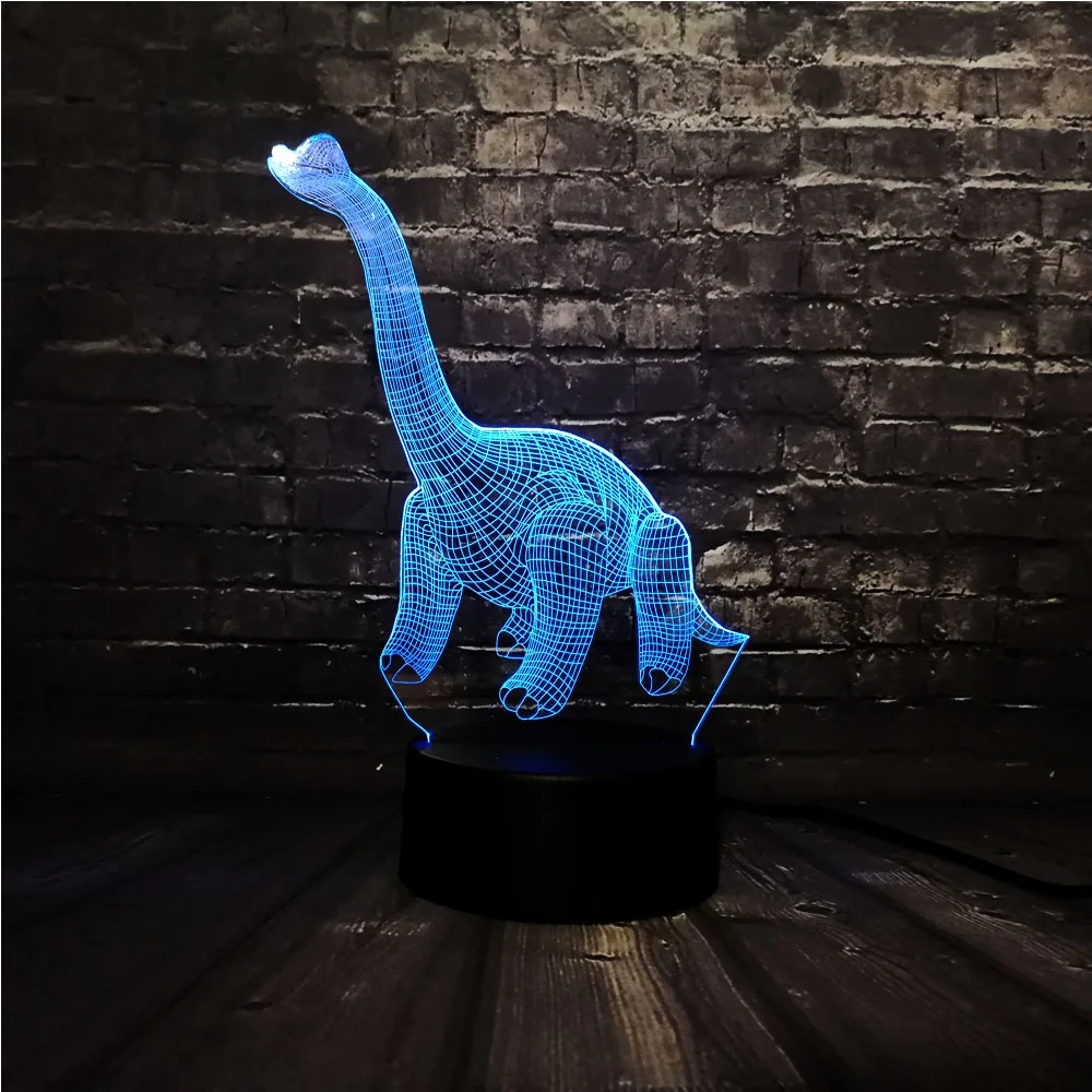 3D динозавр в стиле «Парк Юрского периода» светодиодный ночной Светильник для сна Дистанционный USB Base desktoр зарядное устройство настольная настроение блеск, подарок ко дню рождения Прямая