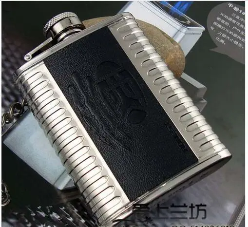 

4 oz #304 stainless steel hip flask flagon kettle travel drinkware embossed leather John warker travel outdoor spoots BJJ333