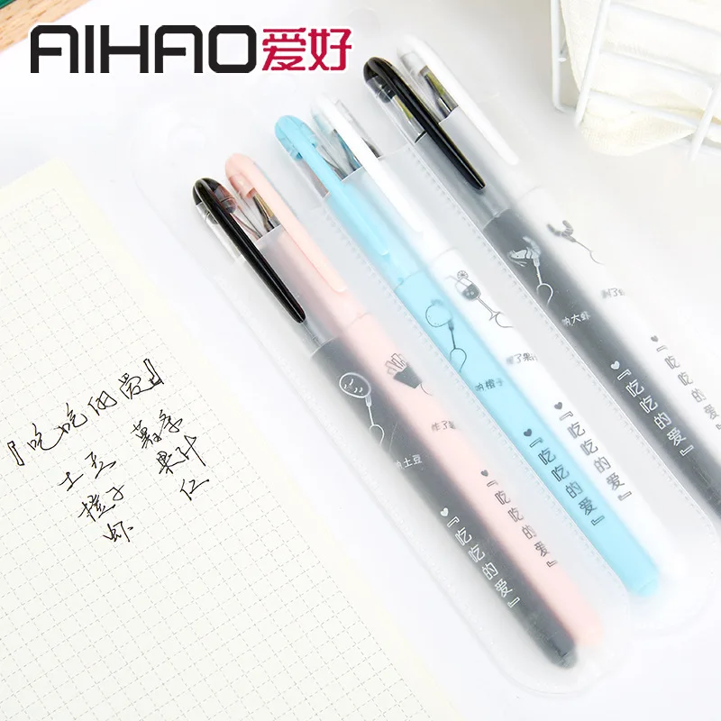 AIHAO брендовая красочная ручка 0 35 мм точечная гелевая Студенческая авторучка 12 шт.