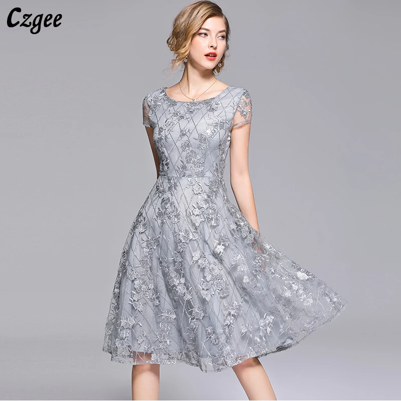 Czgee 2018 летние платья Женская мода тонкий сексуальный Vestido по колено Винтаж Vestidos