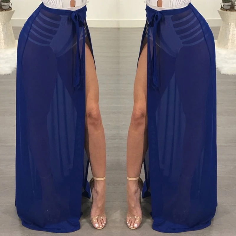 Женский купальник-бикини пляжный шифоновый прозрачный со шнуровкой 2018 | Женская