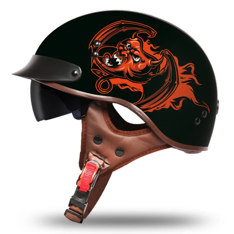 Vcoros Винтаж moto rcycle шлем открытые шлемы для moto rcycle скутер пилот vespa moto шлем casco ретро - Цвет: 2