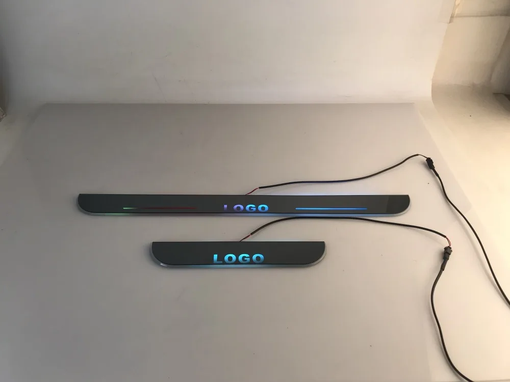 

WOOBEST led moving door scuff dynamic welcome light sill with colors changing flat plate lining strips for Daihatsu Charade