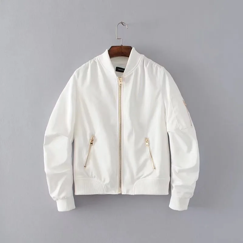 Женская атласная куртка-бомбер VOGUE 8 цветов на молнии с карманами | одежда