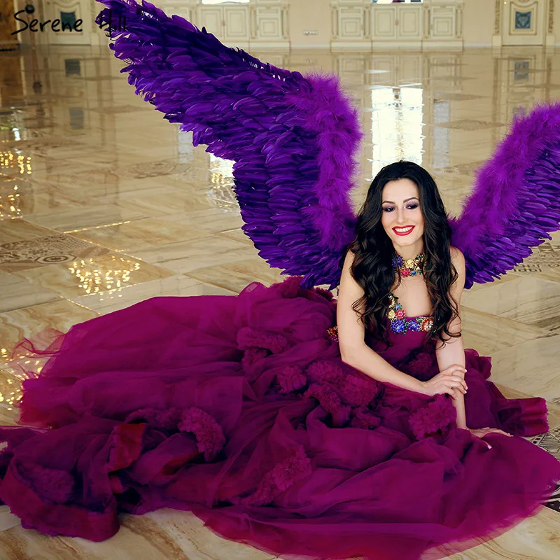 Фиолетовое свадебное платье без бретелек с открытыми плечами, сексуальное свадебное платье с оборками, Vestido de Novia