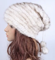 real mink fur hat luxury black white brown new arrive autumn winter imported narural women mink fur hair beanies h4114