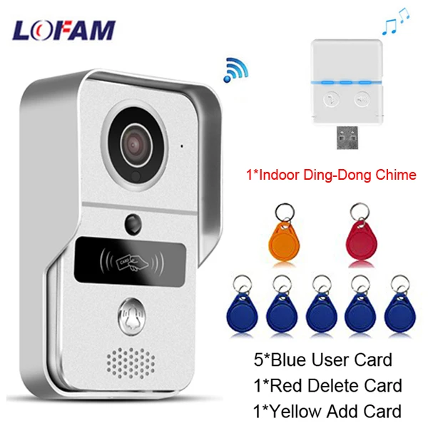 1 X Indoor Chime LOFAM беспроводной IP видеодомофон Wi-Fi видеодомофон дверной звонок wifi дверной звонок камера POE ночное видение двусторонний аудио разблокировка - Цвет: 1 X Indoor Chime