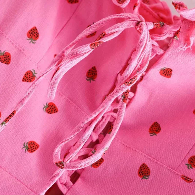 Женское мини платье с клубничным принтом летнее 2019 Милое сексуальное пляжное на
