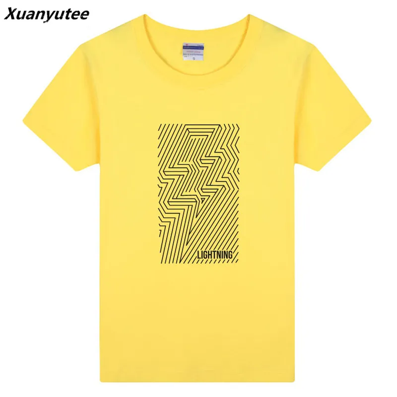 Xuanyutee DIY логотип текст на заказ летняя футболка мужская с принтом молния Забавный