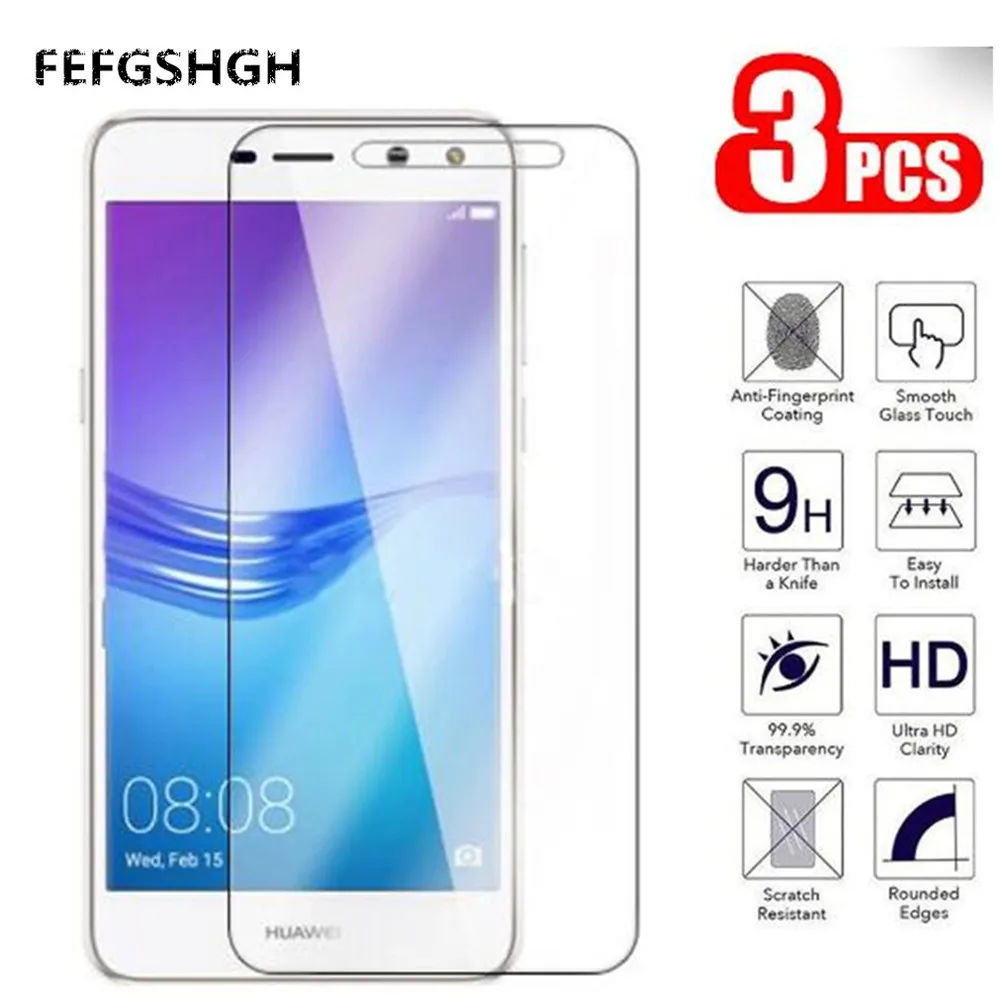 3 шт./лот 2.5D Закаленное стекло для Huawei Y3 2017 защита экрана CRO L02 L03 защитная пленка