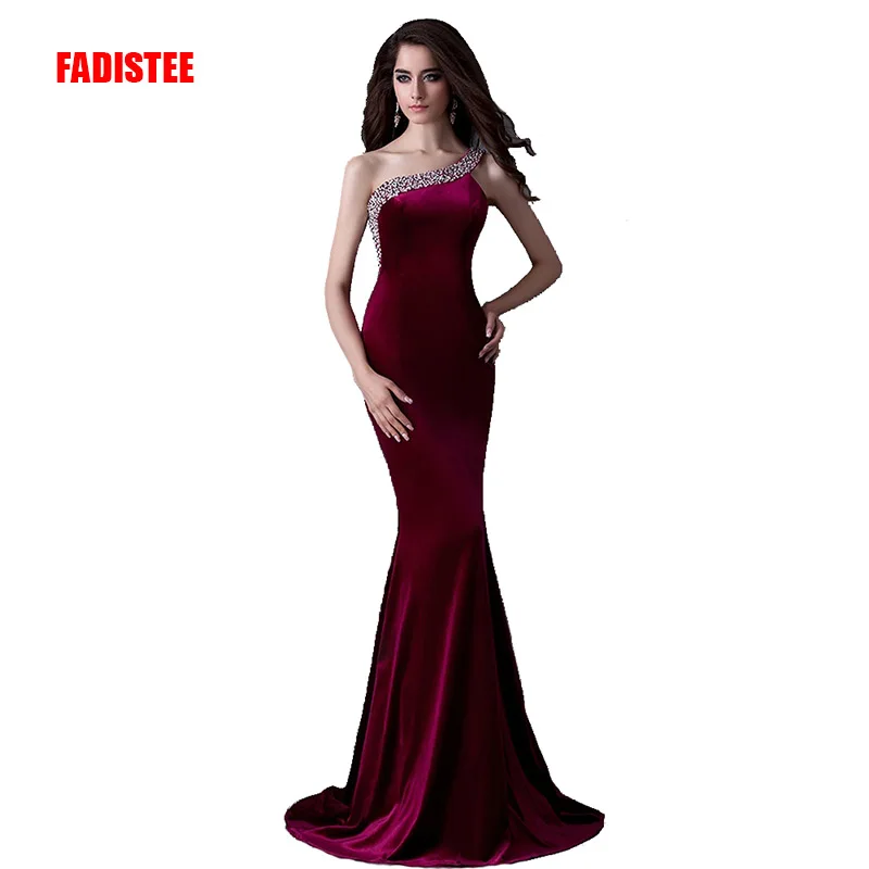 FADISTEE новое поступление платье на одно плечо в пол вечернее вечерние платья с