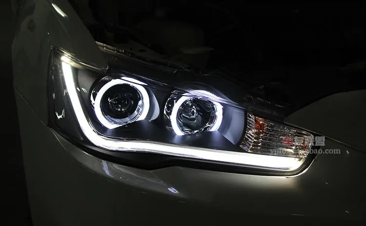 Автомобильный Стайлинг для Mitsubishi Lancer головной светильник s ангельские глазки DRL 2012 для LANCER светодиодный светильник бар DRL Q5 bi xenon объектив h7 xenon