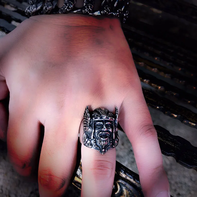 Кольцо из нержавеющей стали для мужчин в скандинавском стиле с викингом и
