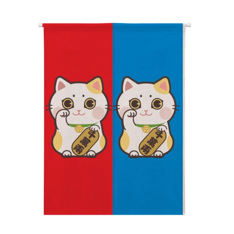 A11 Для украшения дома Манеки Неко/Lucky Cat Дизайн Хлопок и лен в японском стиле Норен дверная занавеска висячий гобелен - Цвет: A11