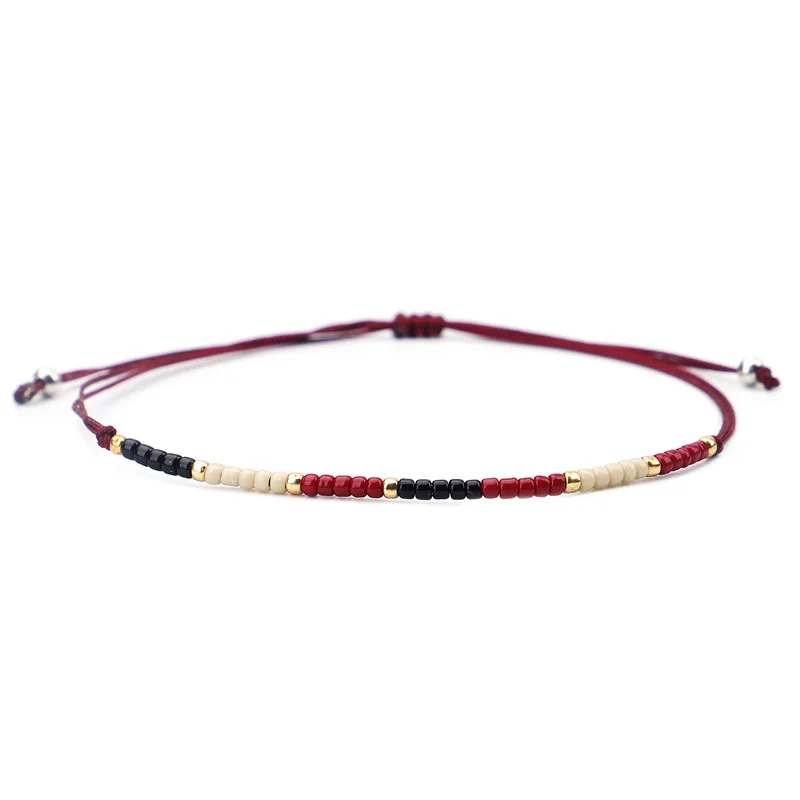 5 шт./лот Набор браслетов из японского камня ручной работы Lucky Red String Miyuki браслеты