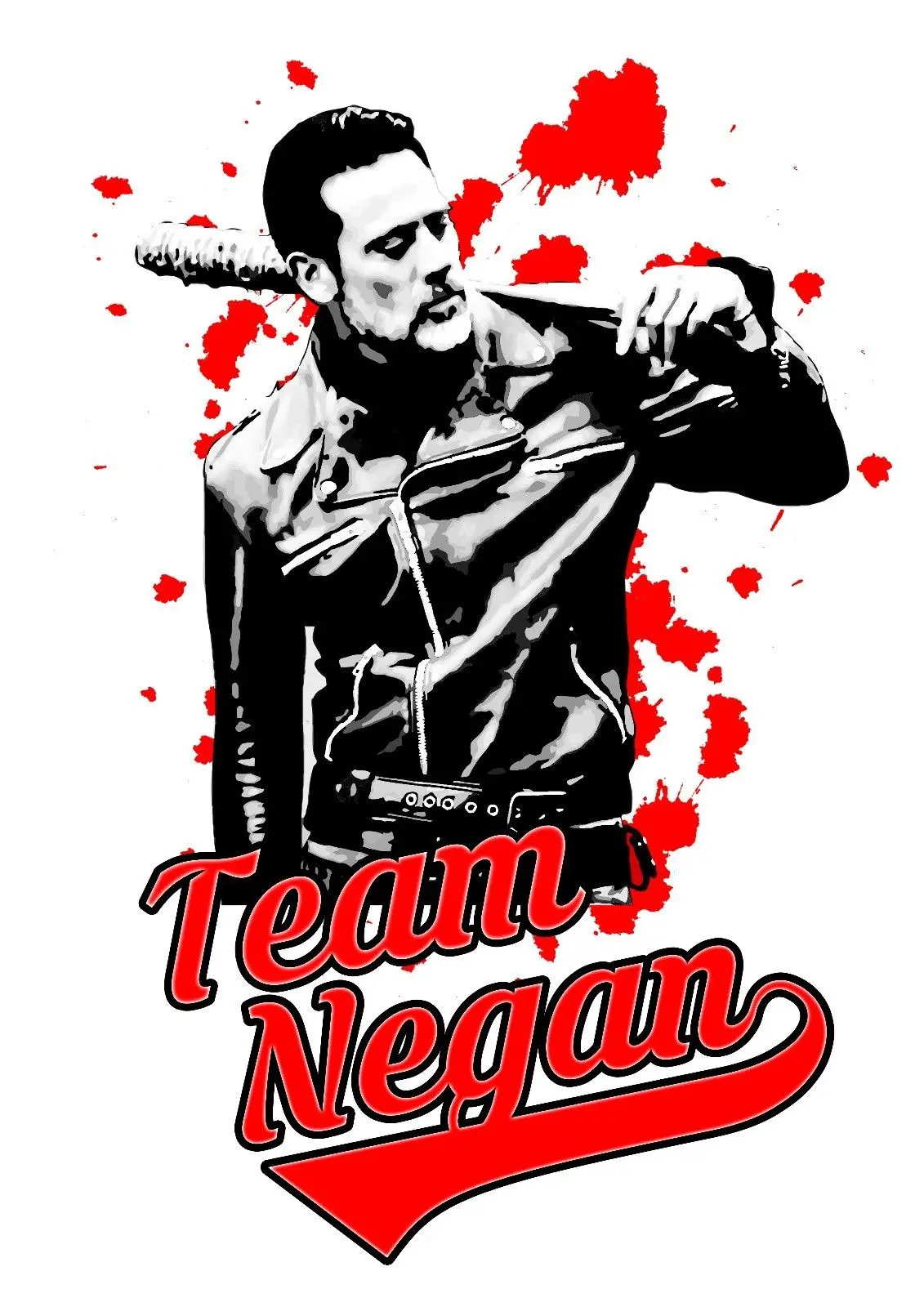 Negan t-shirt Lucile twd the walking dead zombie rick walker shut blood splats Cool Casual pride t shirt men Unisex New | Мужская одежда