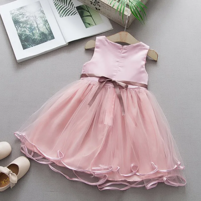 2019 Girls summer dress new children fashion sleeveless wedding mesh for girls kids party princess dresses clothing 1-4Y | Детская