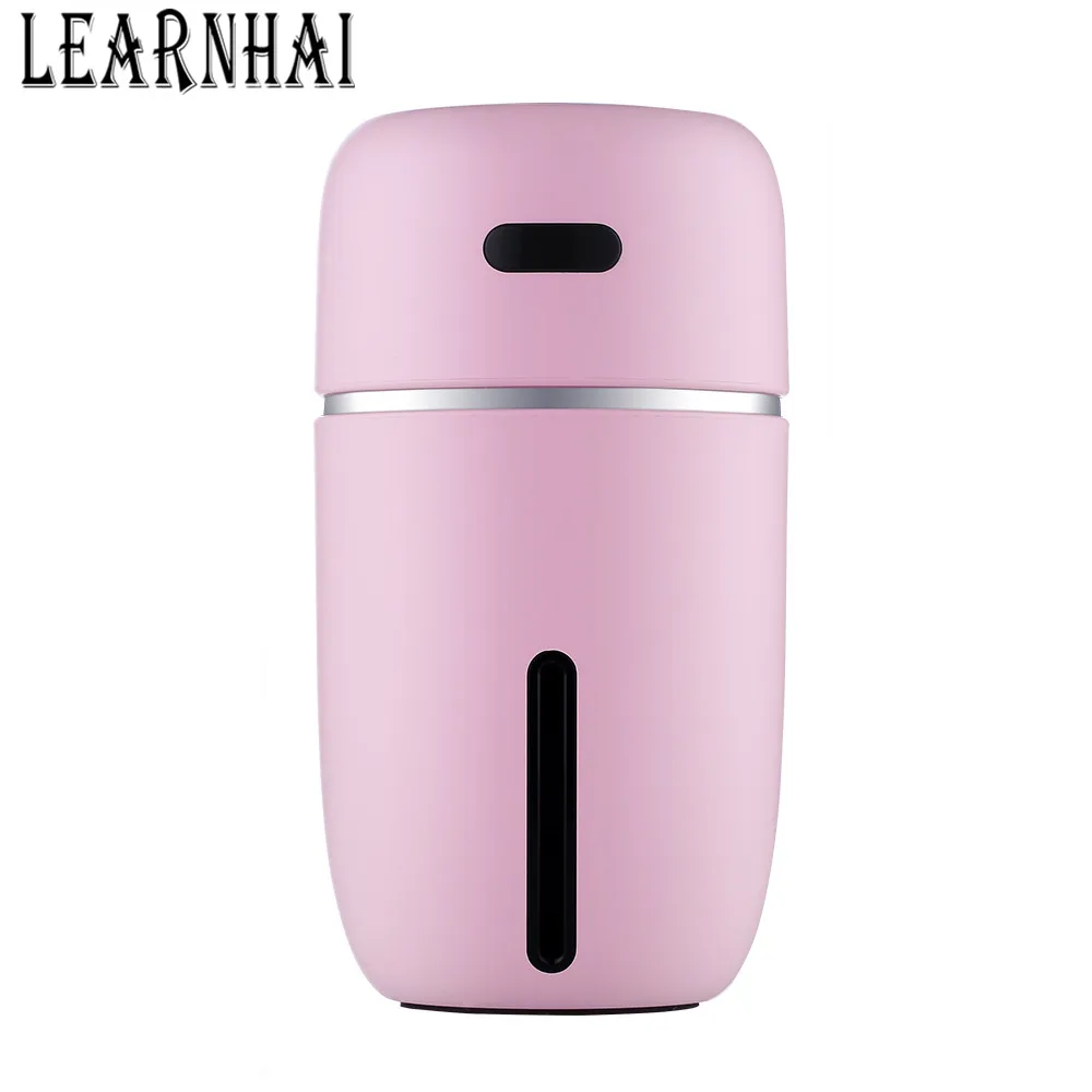 Pink LEARNHAI, 200 мл, маленький USB Настольный Автомобильный увлажнитель воздуха для спальни, офиса, детской комнаты, супер тихий уникальный дизайн, защита от автоотключения - Цвет: Pink