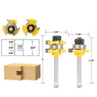 Набор концевых фрез, Т-образная втулка для деревообработки, с хвостовиком 14 дюйма, 2 шт.компл., 3 лезвия