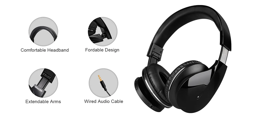 Mixcder капельные беспроводные Bluetooth на ухо стерео наушники Накладные наушники со встроенным микрофоном для Android смартфонов