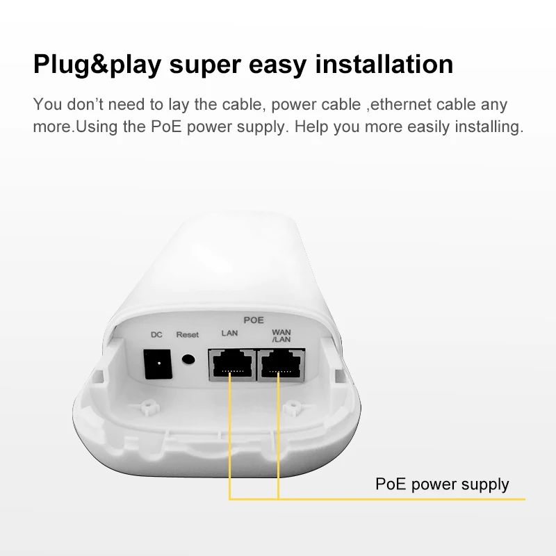 2km QCA9344 wifi range outdoor wireless access point cpe 5ghz with POE power adapter 300mbps high power cpe network router