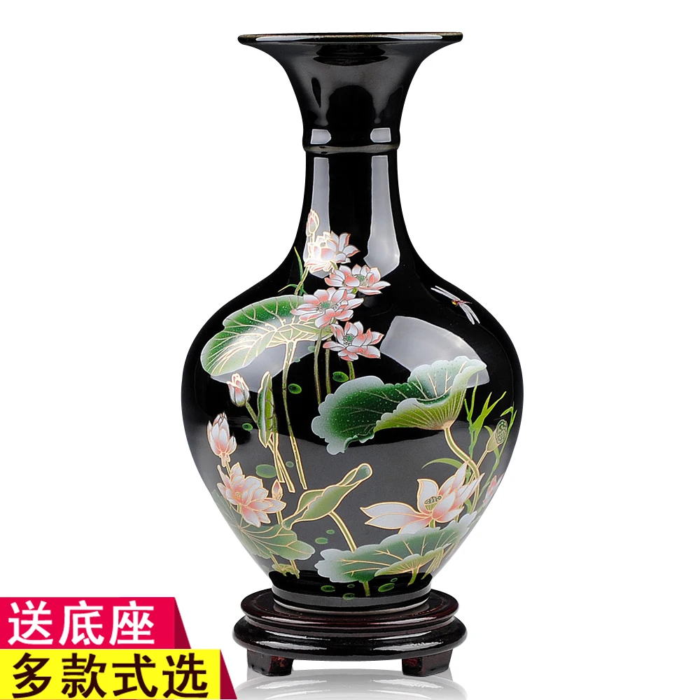 

Керамическая глазурованная ваза Jingdezhen Wujin, ваза в виде розы с лотосом, современная модная домашняя мебель, украшение для гостиной