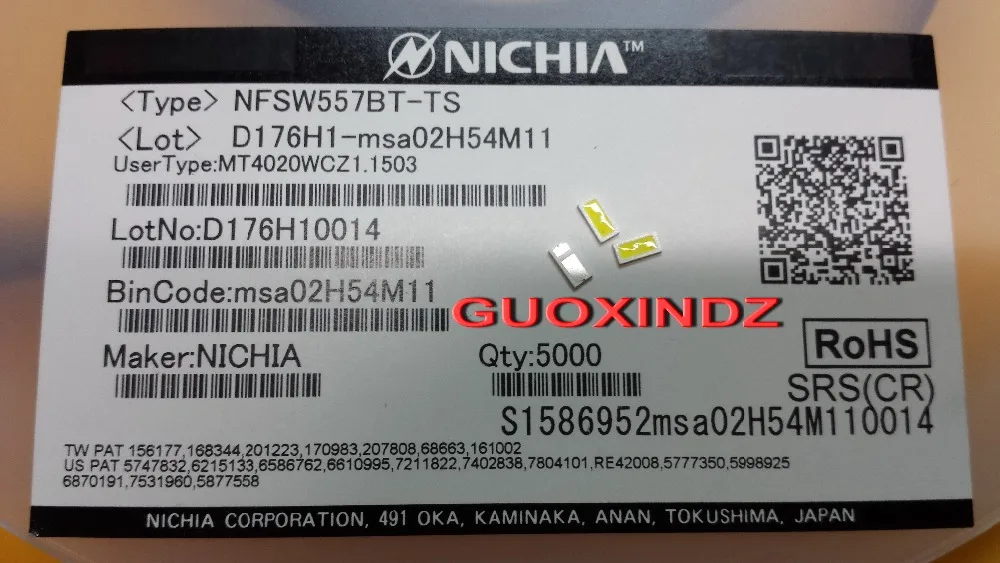 Nichia led Подсветка 0,5 Вт 3В 4020 холодный белый Светодиодный ЖК-дисплей Подсветка ТВ Применение NFSW557BT-TS
