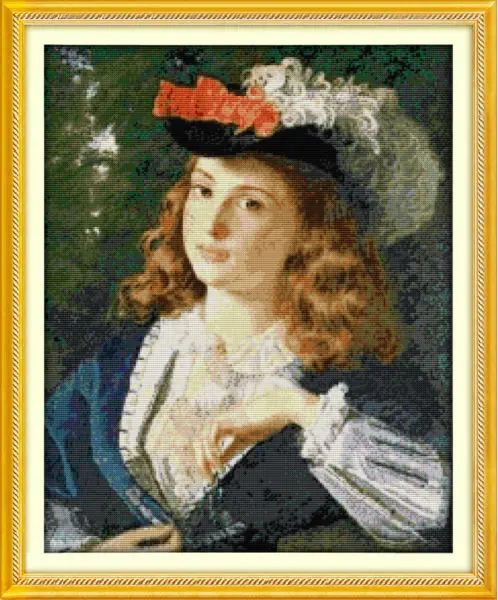 Картина маслом для девочек (3) напечатанная на холсте DMC Счетный китайский набор