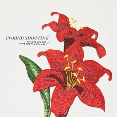 3D аппликация цветок лилии Цветочная вышивка нашивка железный стикер для DIY