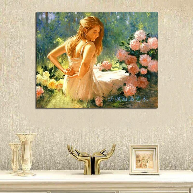 Ручная роспись маслом на холсте декоративные настенные картины для девочек и